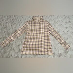 Talbots The Talbots Tee Plaid Turtleneck Sweater Medium Petite